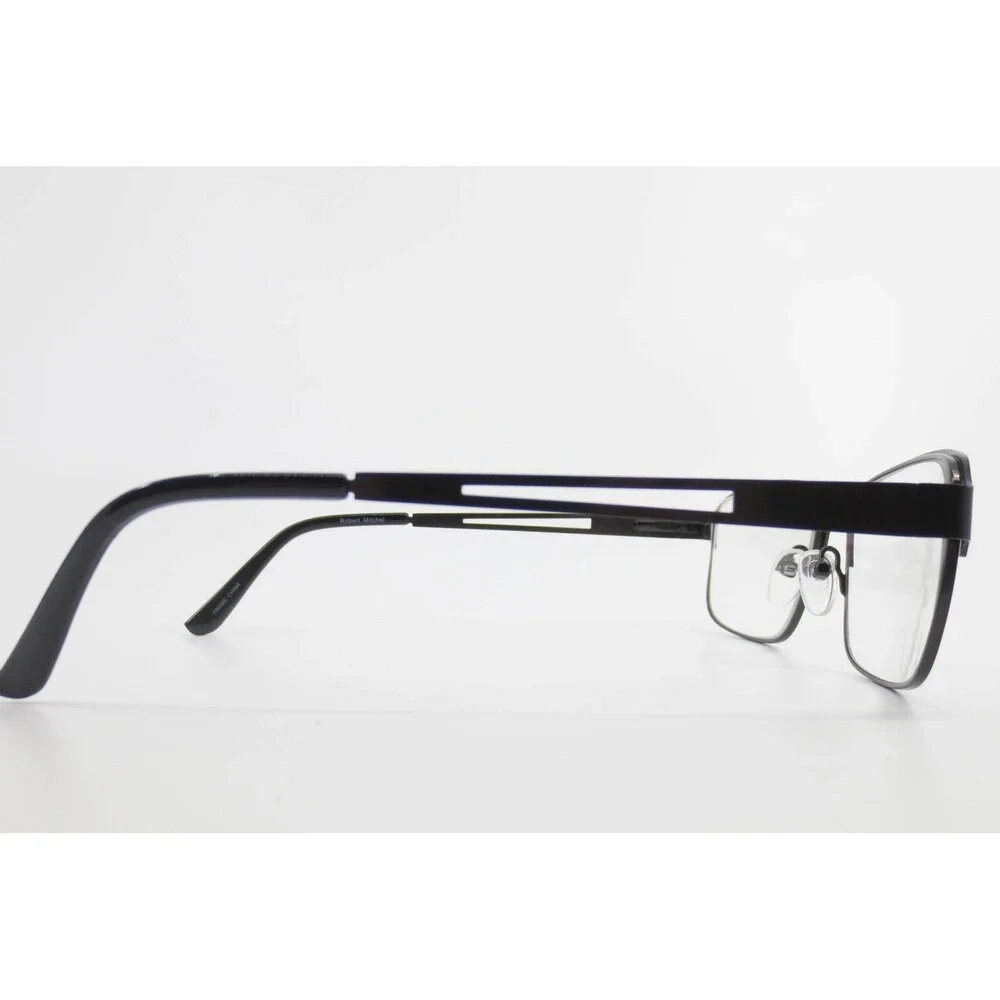Robert Mitchel RM 202130 GM Gunmetal Rectangular Eyeglass Frames 57-16-145 Mens